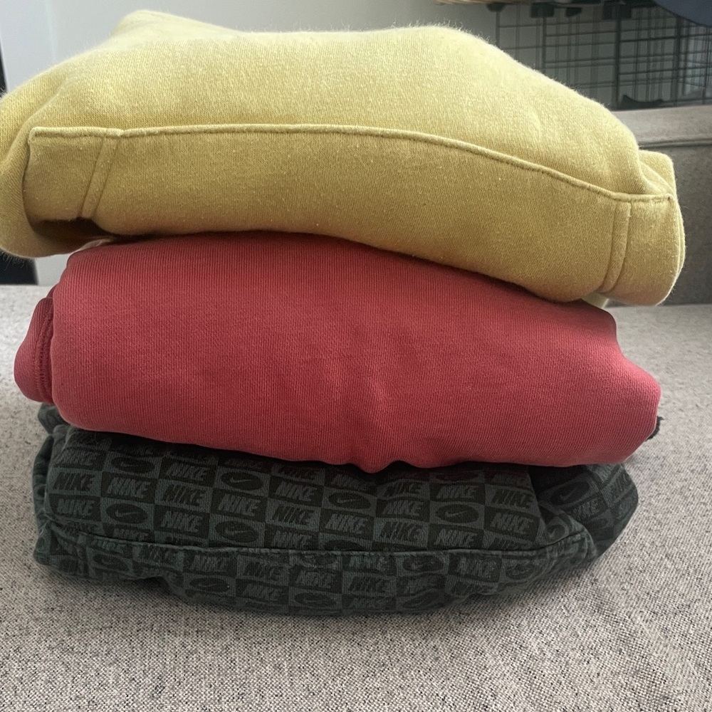 Nike Sweatshirt Trio - Mustard, Crimson, green